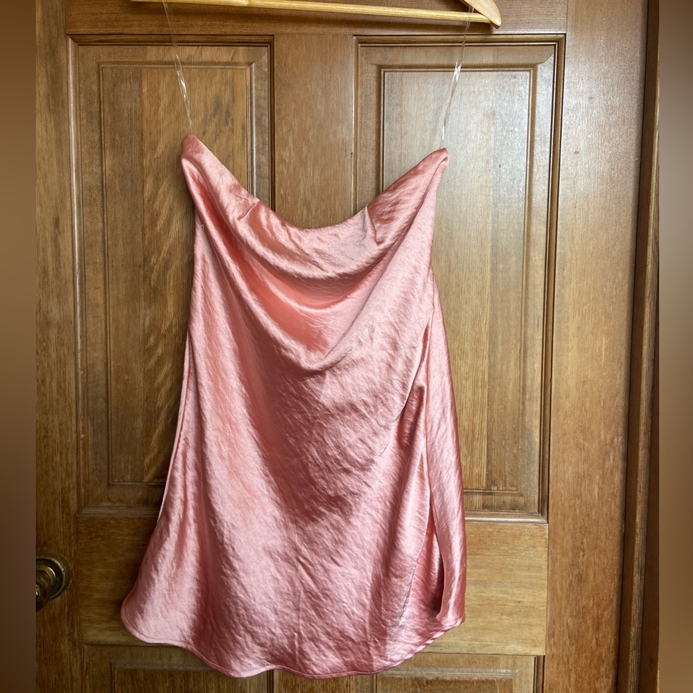 La Hearts Blush Satin Tube Dress